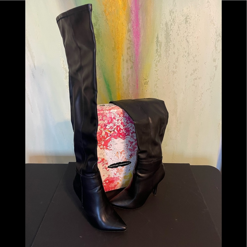 Chinese Laundry black over the knee boots